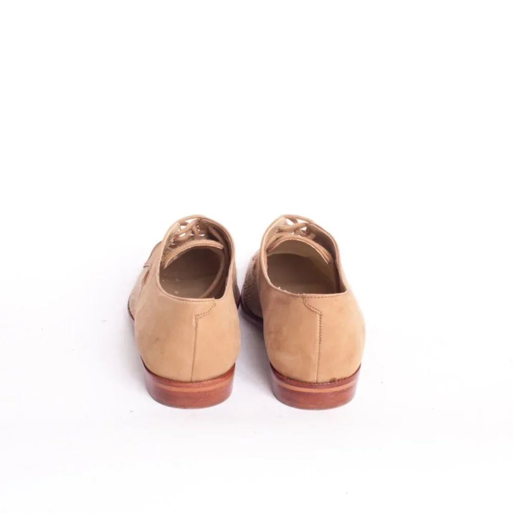 Vintage 1970s Thatched Woven & Suede Cutout Oxfords - Picture 8 of 12